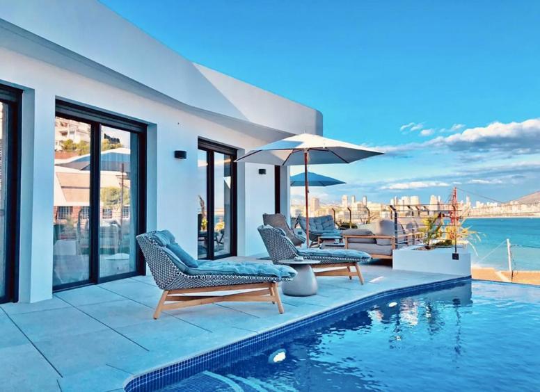 Luxurioeses Apartment In Benidorm Mit Pool Dış mekan fotoğraf